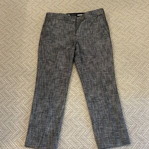Ann Taylor Pants Devin Fit Size 8 Black Tweedlike Design 61% Cotton